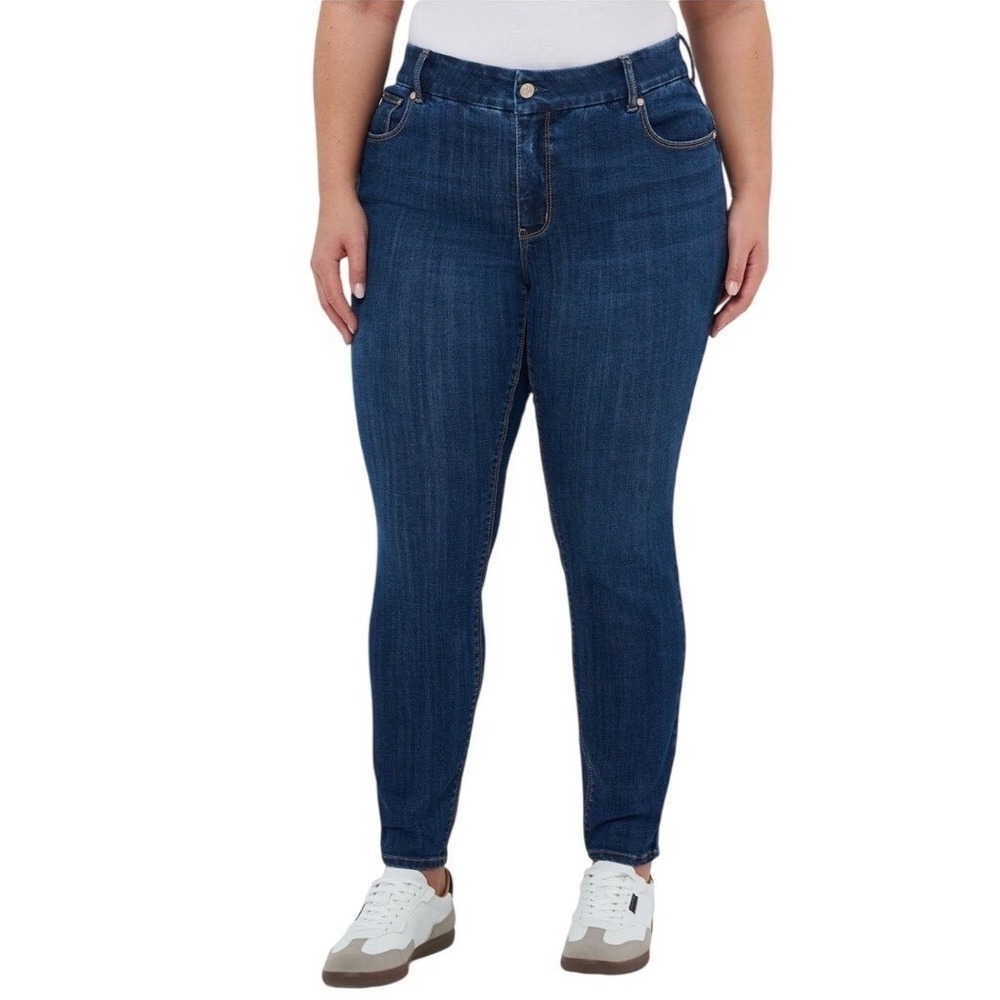Seven7 Jeans Tummyless High Rise Skinny Dark Wash‎ Women's Plus Size 14 Trendy